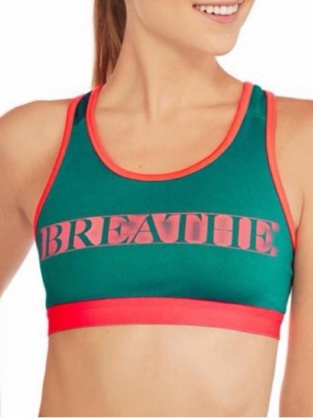 Danskin Now Teal Sports Bralette with Coral Accents